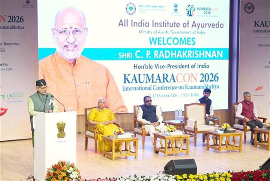 Vice-President inaugurates KAUMARACON-2026 and launches digital initiatives of the All India Institute of Ayurveda