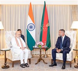 Union Home Minister and Minister of Cooperation Shri Amit Shah meets His Highness Prince Rahim Aga Khan V in New Delhi