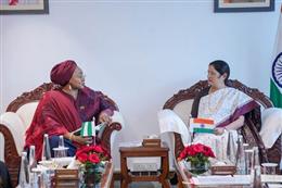Union Minister for Women and Child Development Smt. Annpurna Devi meets H.E. Imaan Sulaiman-Ibrahim, Minister of Women Affairs and Social Development, Federal Republic of Nigeria