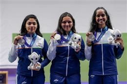 Prime Minister congratulates shooters Sonam Uttam Maskar, Elavenil Valarivan and Vidarsa K Vinod on winning Silver Medal at the Asian Games