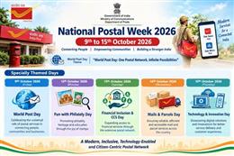 National Postal Week 2026 to be Celebrated from 9th to 15th October, Commencing with World Post Day on 9th October
